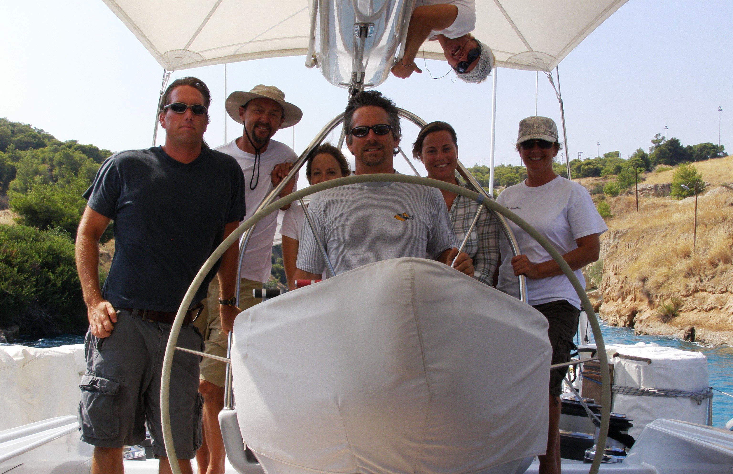 Crew in the Corinth Canal